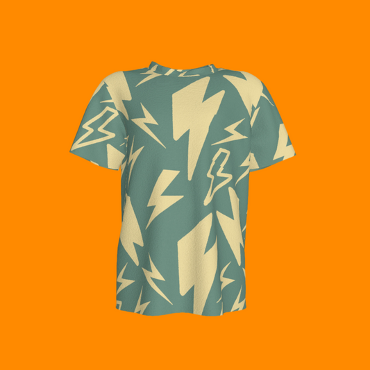 Kid's Pocket T-Shirt in Acqua Super Thunder in Cotton Spandex Lightweight Jersey
