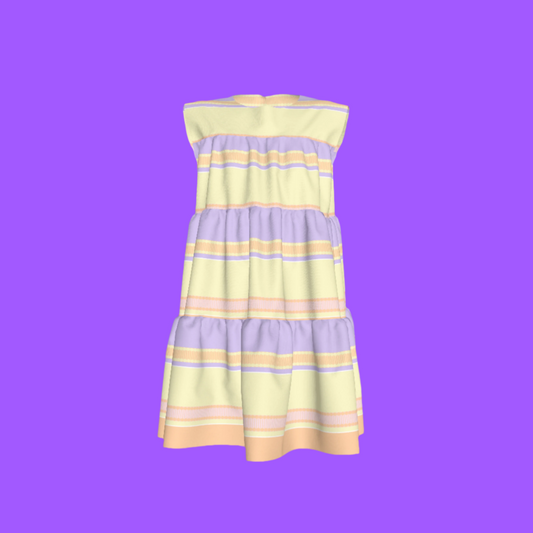 Kid's Ruffle Dress With Lining in Paquin Pastel