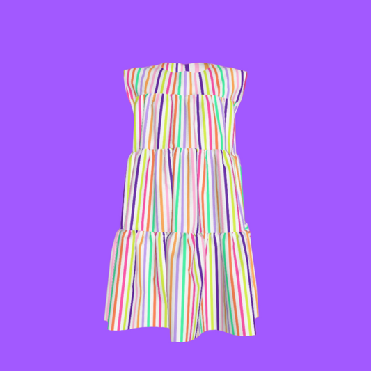 Cute Lines Ruffled Dress