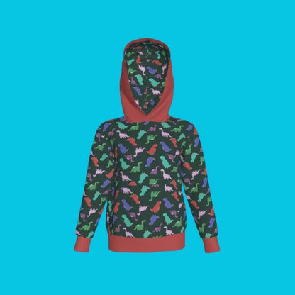 Red Dino Party Pullover Hoodie
