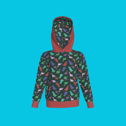 Red Dino Party Pullover Hoodie