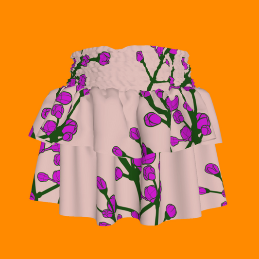 Floral Lilac Ruffle Skirt