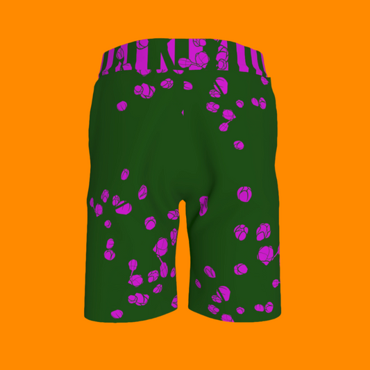Purple & Green Floral Shorts