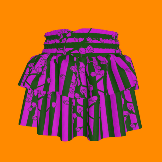 Floral Smocked Ruffle Skirt