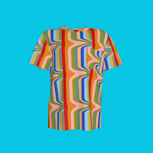 Kid's Pocket T-Shirt in Fun Retro in Cotton Spandex Lightweight Jersey