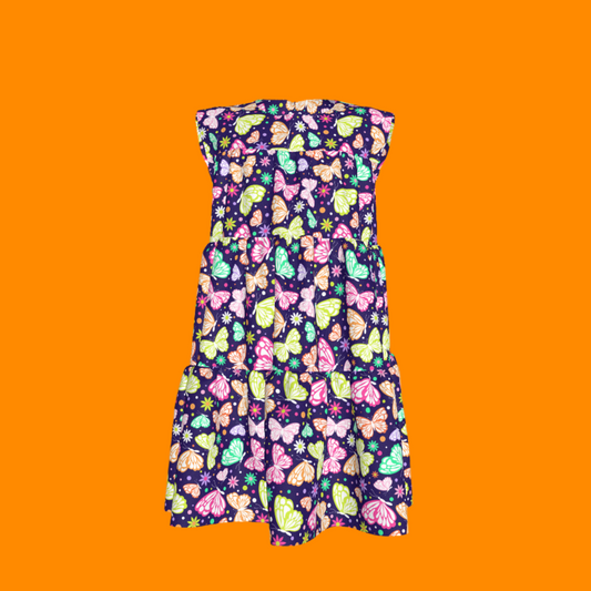 Butterflies Ruffled Dress