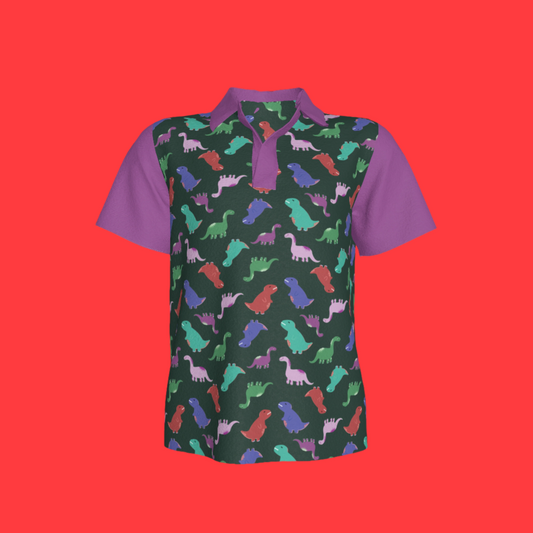 Purple Dino Party Polo