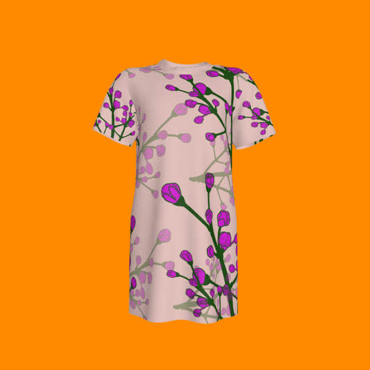 Floral Lilac T-shirt Dress