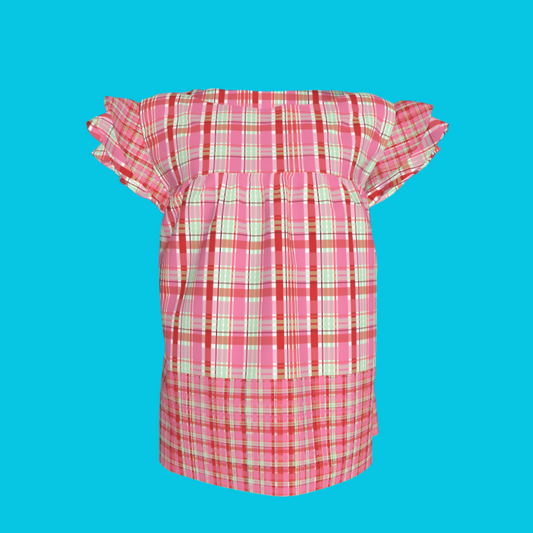 Cherry Soda Ruffled Sleeve Top
