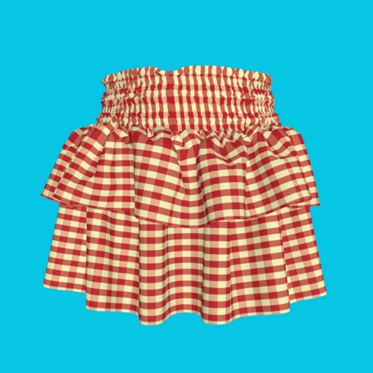Yellow & Red Gingham Skirt