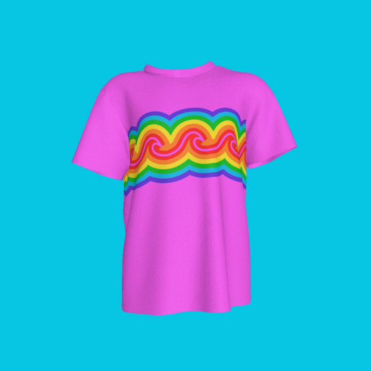 Macy Tee in Pink Rainbow