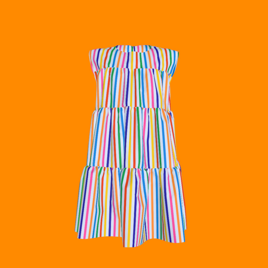 Happy Stripes Ruffled Dress