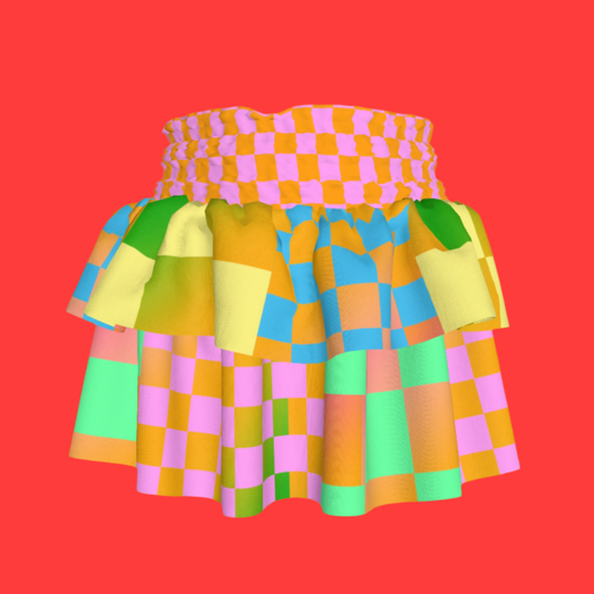 BruceGlen Psycheck Smocked Skirt