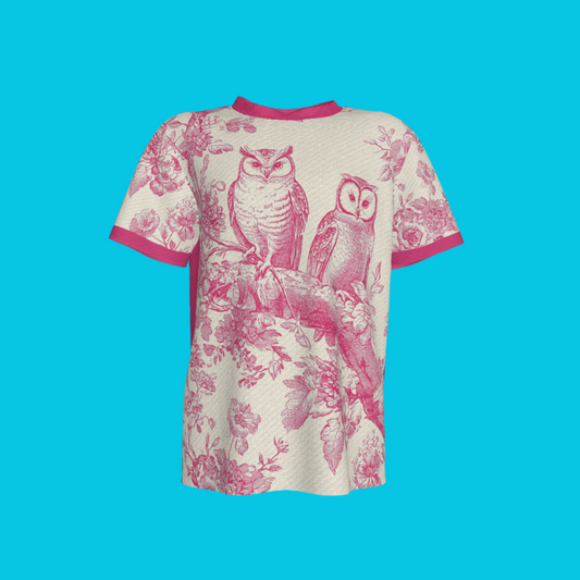 Vintage Owls Tee in Sweet Pink