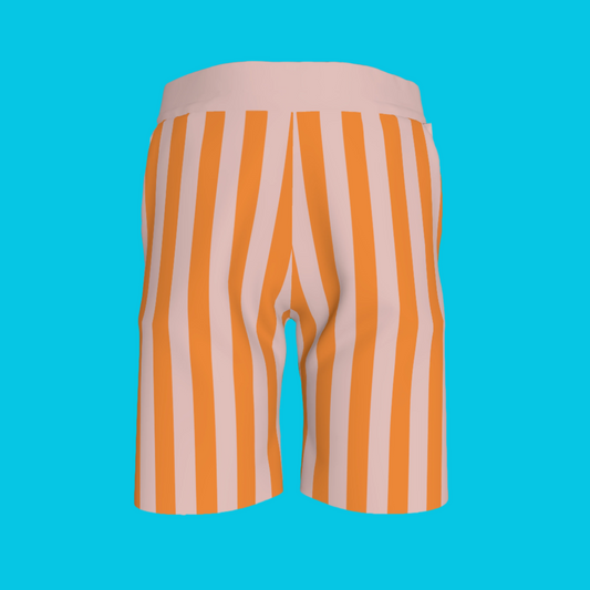 Pink & Orange Stripes Shorts