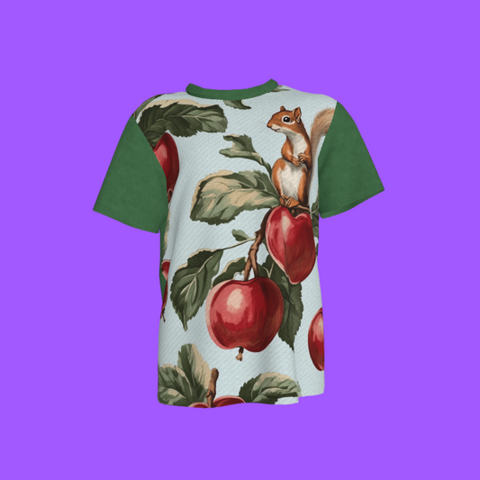 Apple Tree & Squirrel Tee in Green