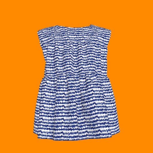 Kid's Sleeveless Ruffle Top in Cobalt Sound