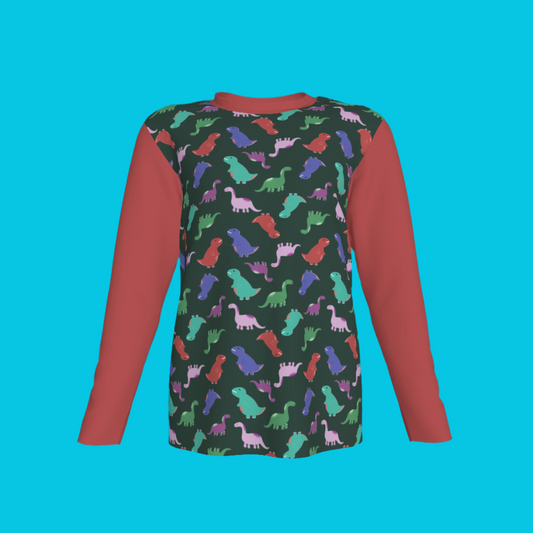 Red Dino Party Long Sleeve T-Shirt