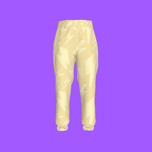 Kid's Sweatpants in Light Beige Super Thunder in Organic Cotton Spandex French Terry