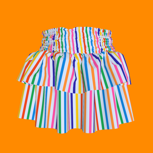 Happy Stripes Ruffled Skirt