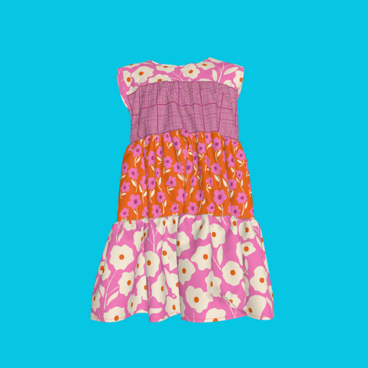 Pink Ruffle Dress with Lining