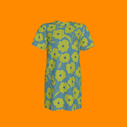 Green Floral T-Shirt Dress