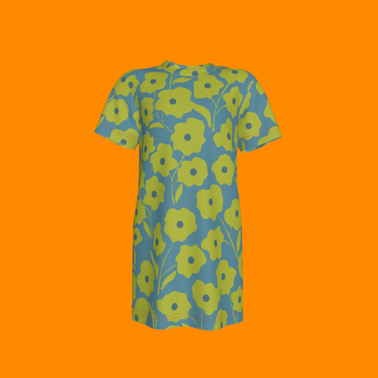 Green Floral T-Shirt Dress