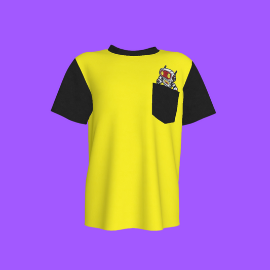 Robot Pocket Pal Tee in Lemon