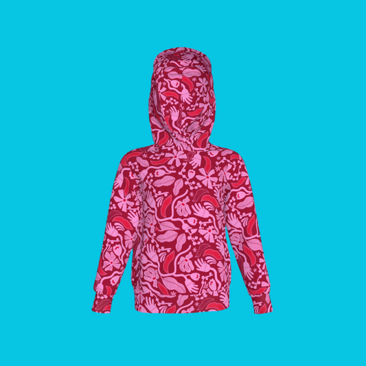 Magenta Flower Hoodie