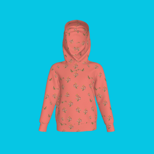 Kid's Pullover Hoodie in Belle Bloom Pink in Fleece Back Stretch Organic Terry