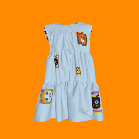 Cat Crochet Dress in Ice