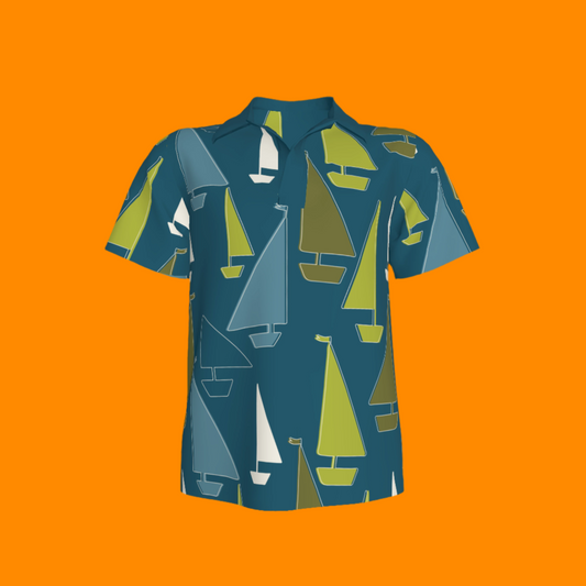 Teal Sailboats Polo