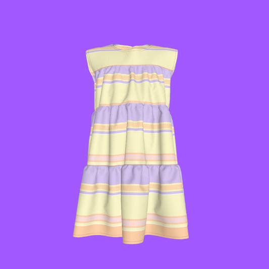 Kid's Ruffle Dress in Paquin Pastel