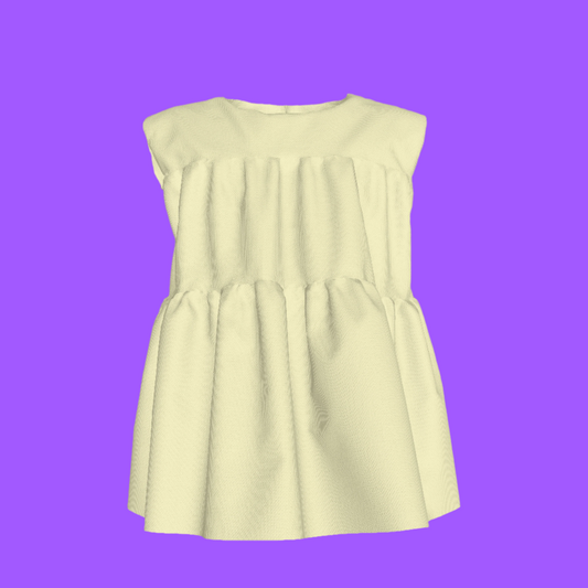 Sleeveless Ruffle Top in Solid Pastel Yellow