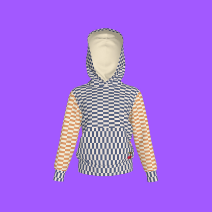 Blue & Yellow Gingham Mix Pullover Hoodie