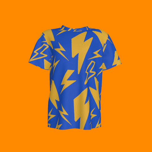 Kid's Pocket T-Shirt in Super Thunder Blue in Cotton Spandex Lightweight Jersey