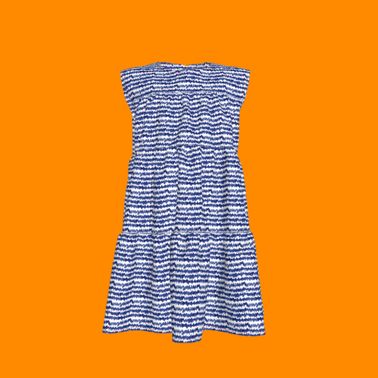 Kid's Ruffle Dress in Cobalt Sound