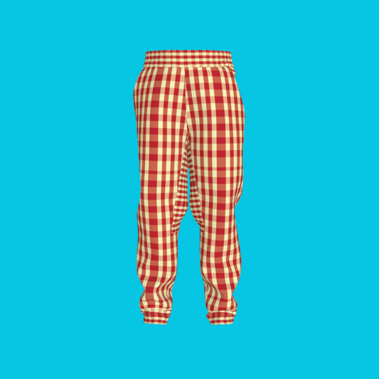 Yellow & Red Gingham Joggers