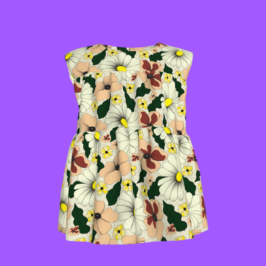 Kid's Sleeveless Ruffle Top in Ma Jong Floral