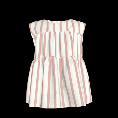 Red Stripes Ruffle Top