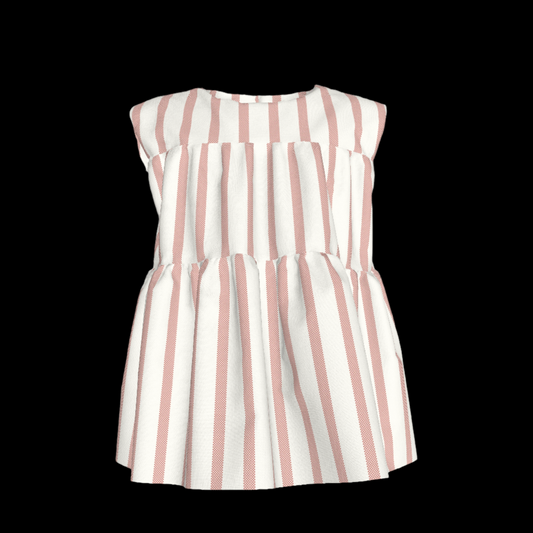 Red Stripes Ruffle Top