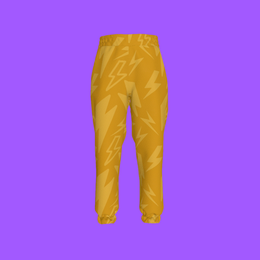 Kid's Sweatpants in Yellow Super Thunder in Organic Cotton Spandex French Terry