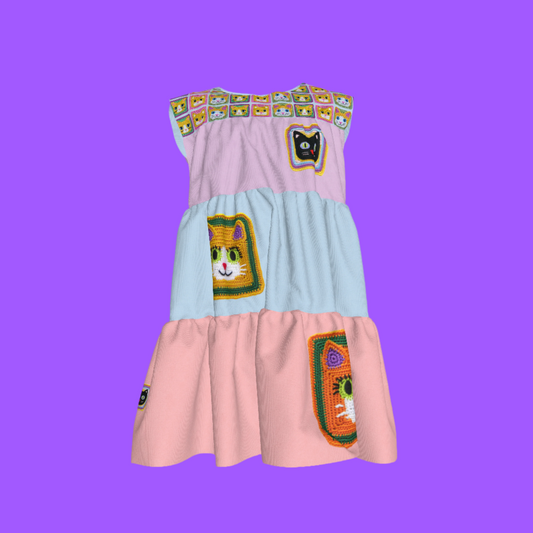 Meowsville Dress in Ice Cream