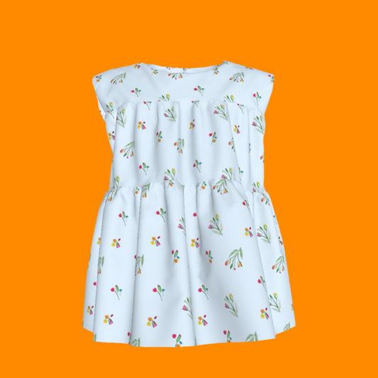 Kid's Sleeveless Ruffle Top in Sky Blue