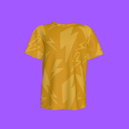 Kid's Pocket T-Shirt in Yellow Super Thunder in Cotton Spandex Lightweight Jersey