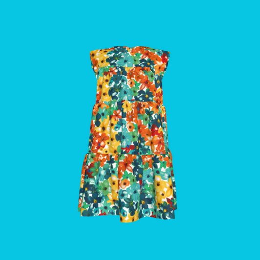 Kid's Ruffle Dress With Lining in Fleur de Esti
