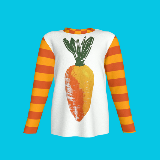 Carrot Patch Stripe Sleeve Tee