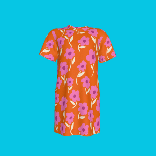 Orange T-shirt Dress