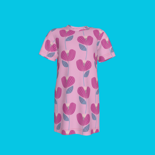 Pink Poppy T-Shirt Dress