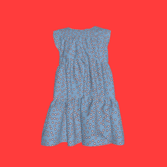 Periwinkle Ruffle Dress with Lining